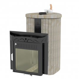 Дровяная печь Ферингер Оптима ПС, мрамор Окаменевшее дерево (наборный), до 23 м&sup3;